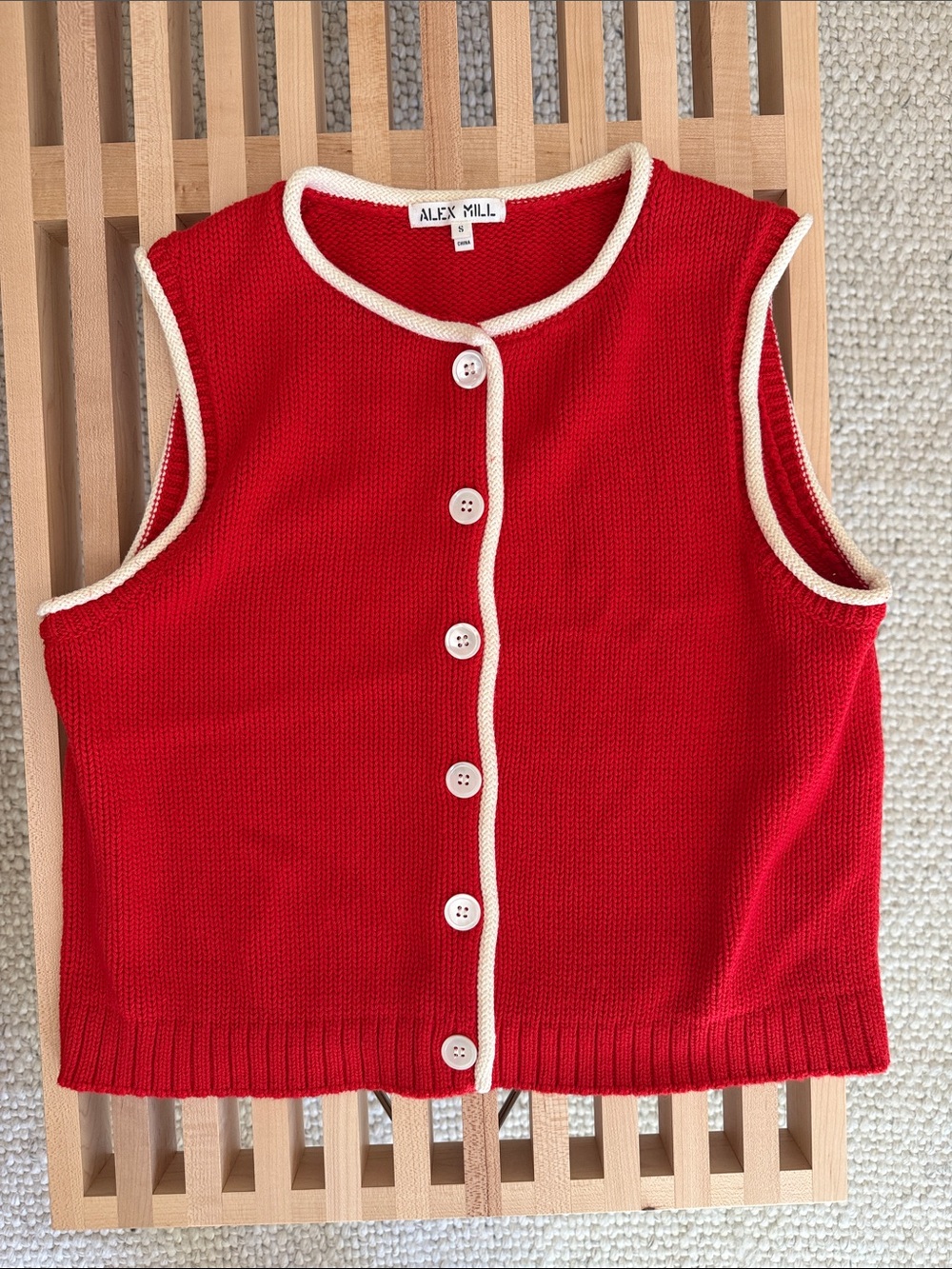 Alex Mill Bridget Tipped Sweater Vest - Picture 4 of 8